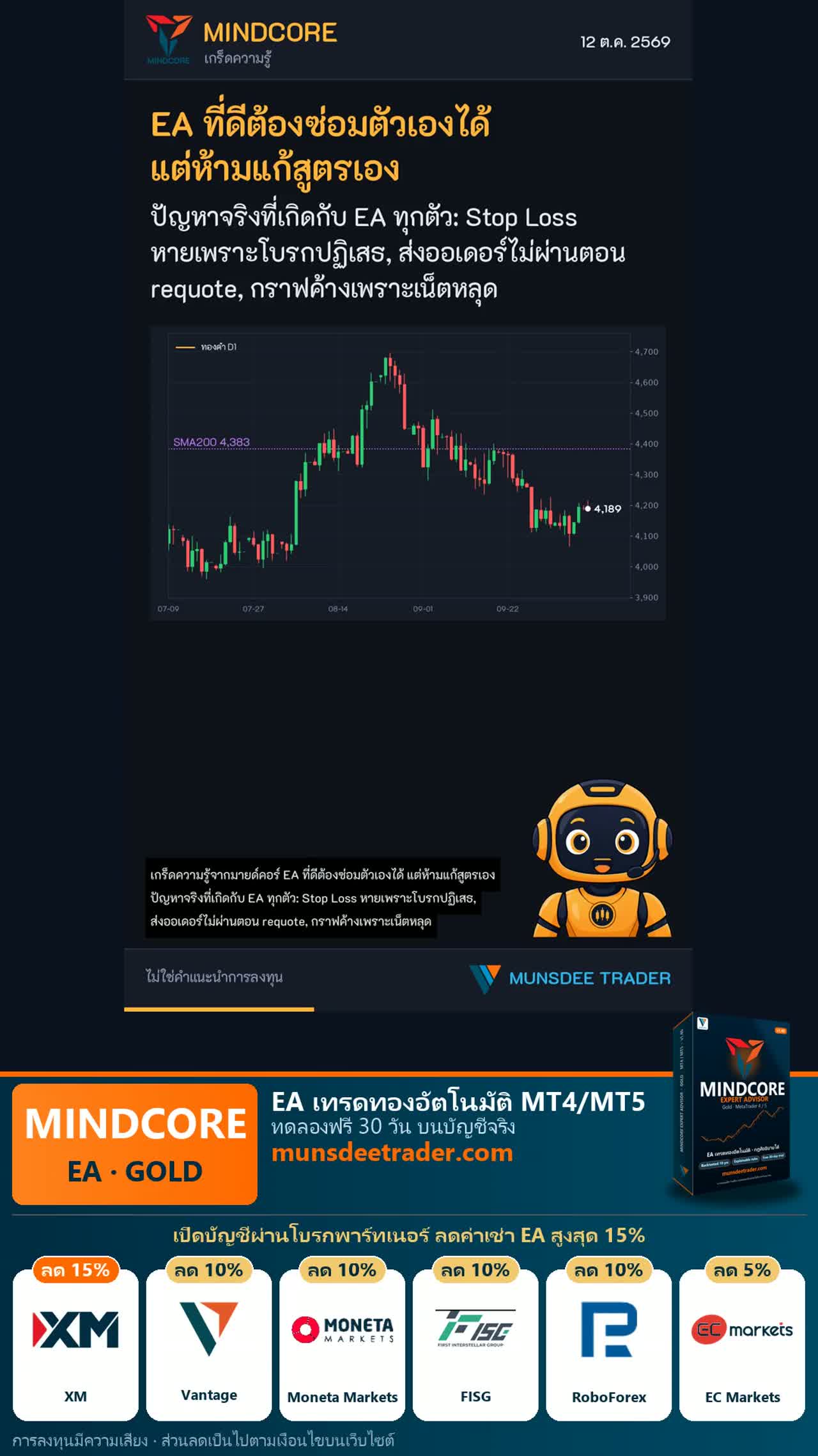EA ที่ดีต้องซ่อมตัวเองได้! MindCore v1.10 กู้ SL ที่หายทันที แก้ปัญหาโบรกปฏิเสธ